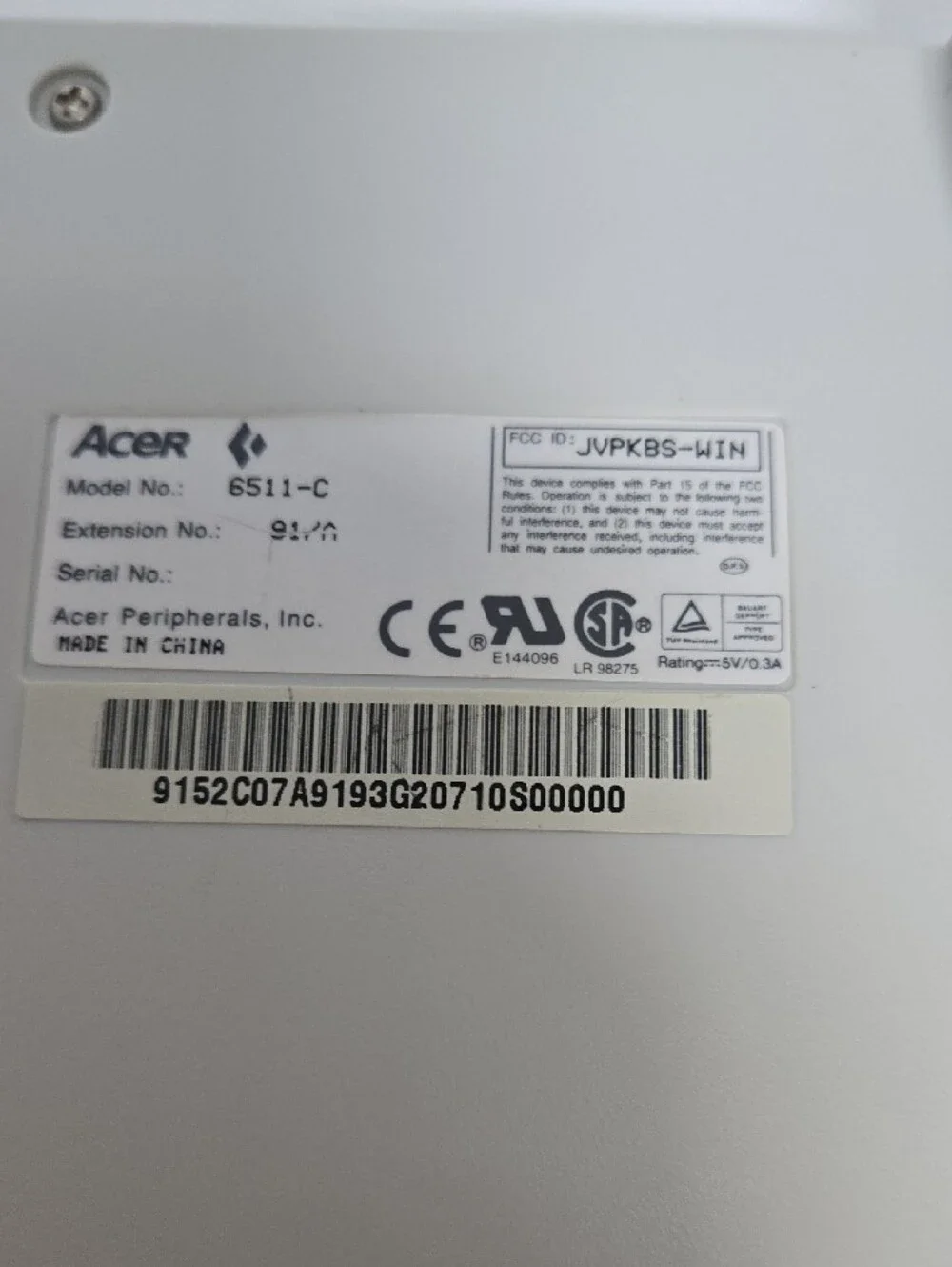 Acer 6511-C PS/2 Vintage Wired Keyboard